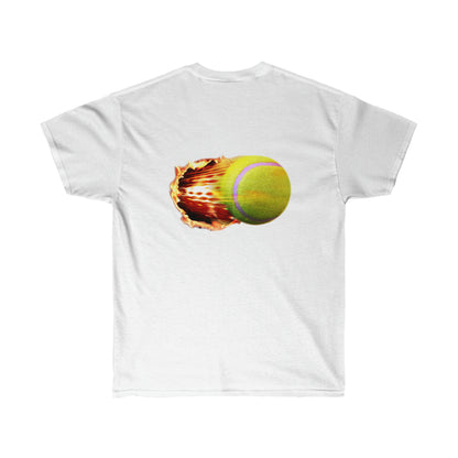 Fire Tennis Ball Camiseta de ultra algodón unisex Estampado en la parte delantera y trasera