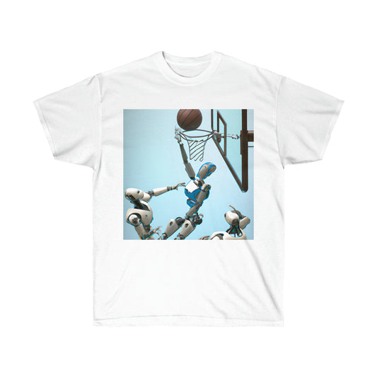 Robot Dunking Basketball, Adult Male- One Side Print Unisex Ultra Cotton T- Shirt