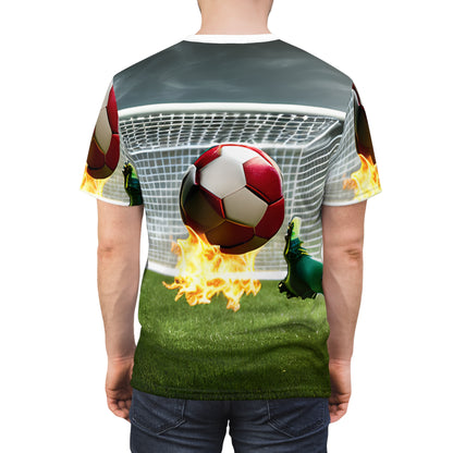 Blazing Soccer Ball - Camiseta de manga corta unisex diseñada por RA5