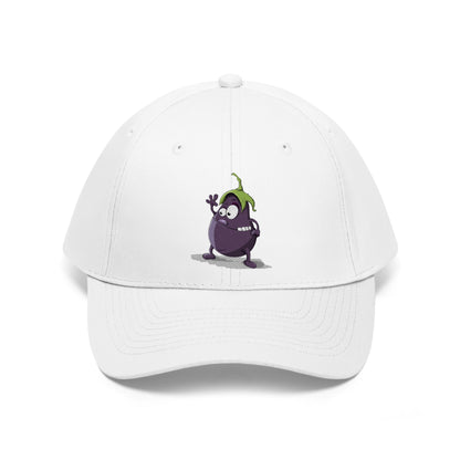Waving Eggplant Embroided  Unisex Twill Hat