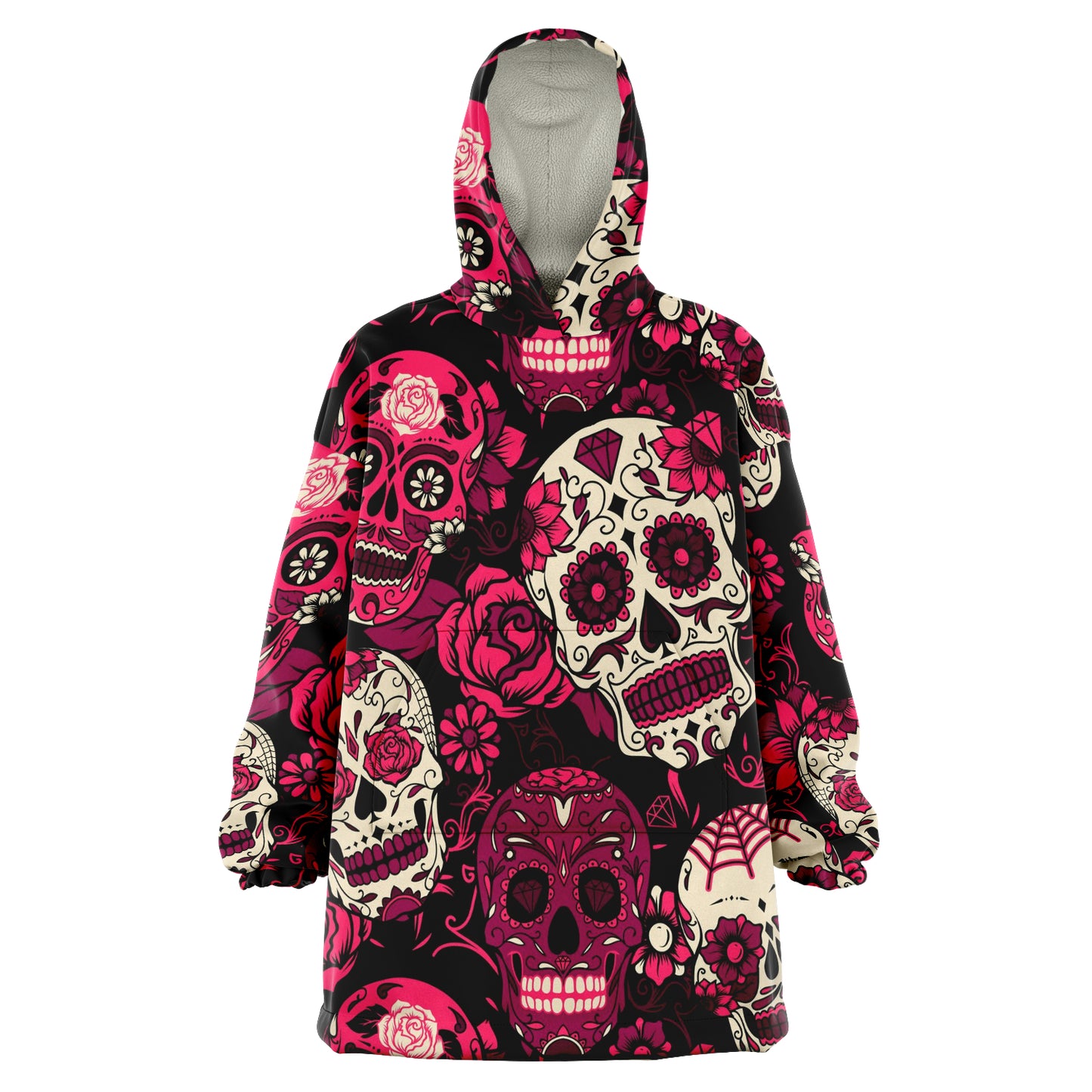 Skull All Over Print Snug Hoodie Hombre o Mujer 