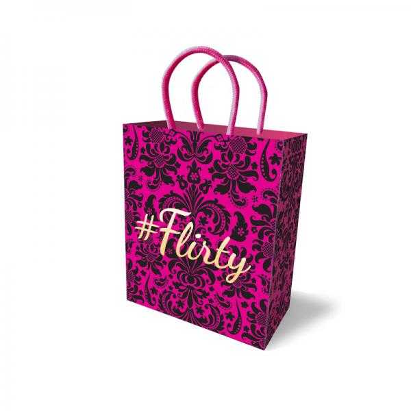 #flirty Gift Bag Pink gift bag with soft pattern on the bag - ' #Flirty '