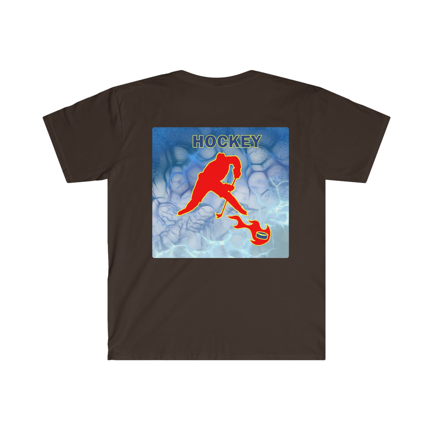 ' Melting Ice Hockey' Two Side Print Unisex Adult Softstyle T-Shirt