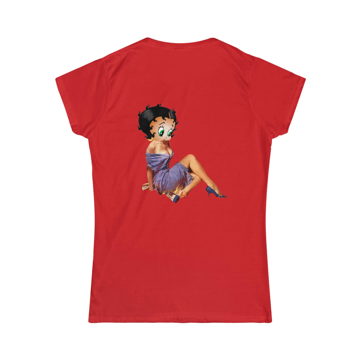 Betty Boop con estampado en la parte delantera y trasera Camiseta Softstyle para mujer