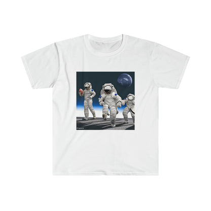 Space Football -One side print Adult Unisex Softstyle T-Shirt