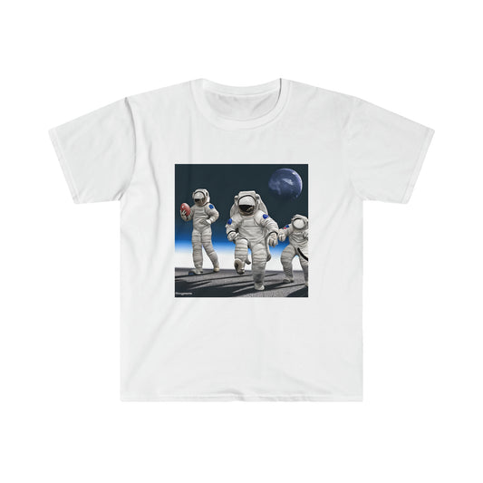 Space Football -One side print Adult Unisex Softstyle T-Shirt