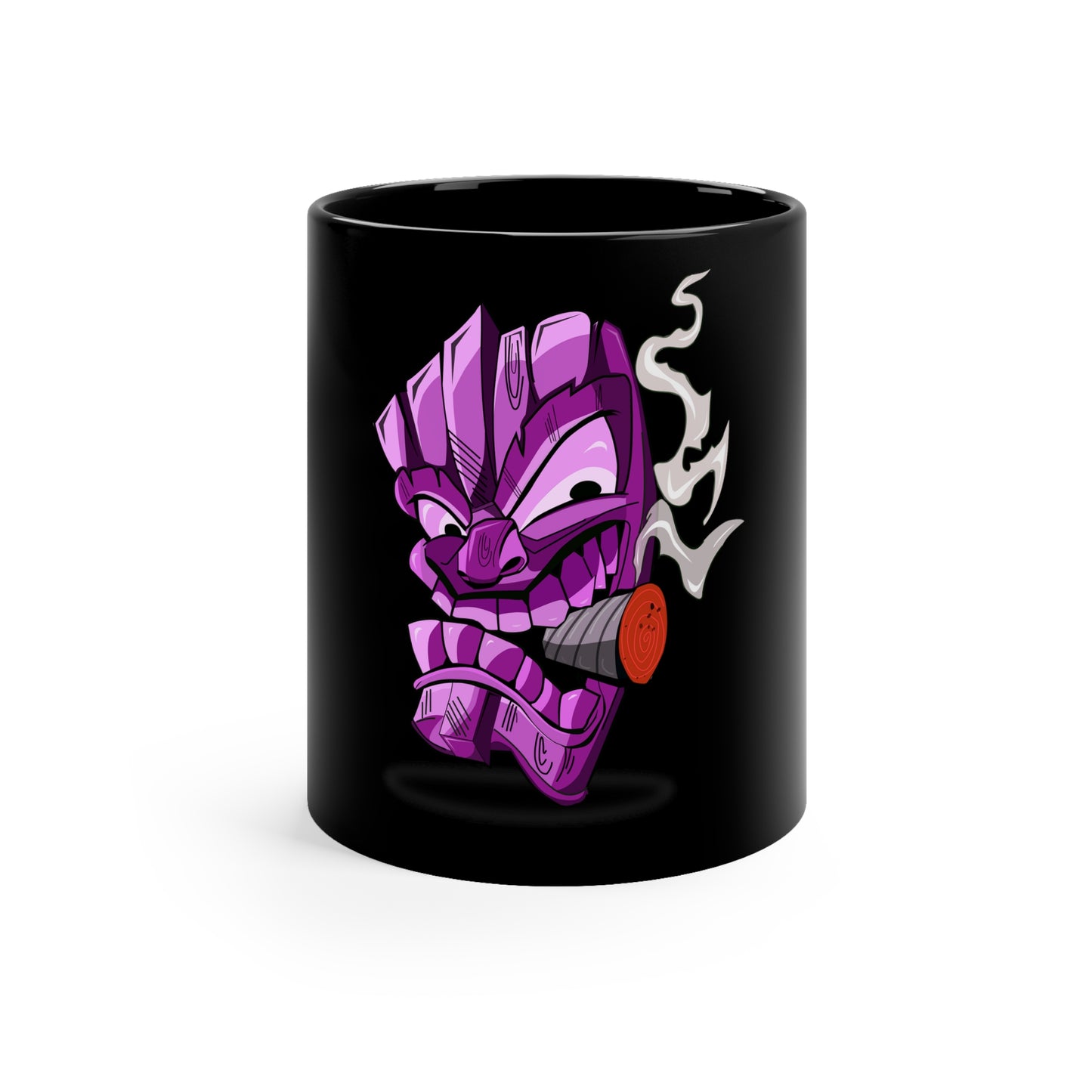 RoyalArch5 Mascot (Tiki) Taza negra impresa de 11 oz