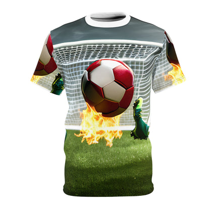 Blazing Soccer Ball - Camiseta de manga corta unisex diseñada por RA5