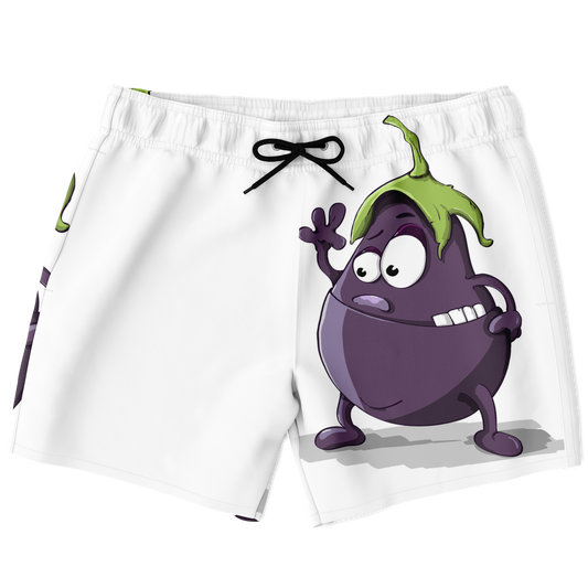 Waving Egg Plant Swim Trunks