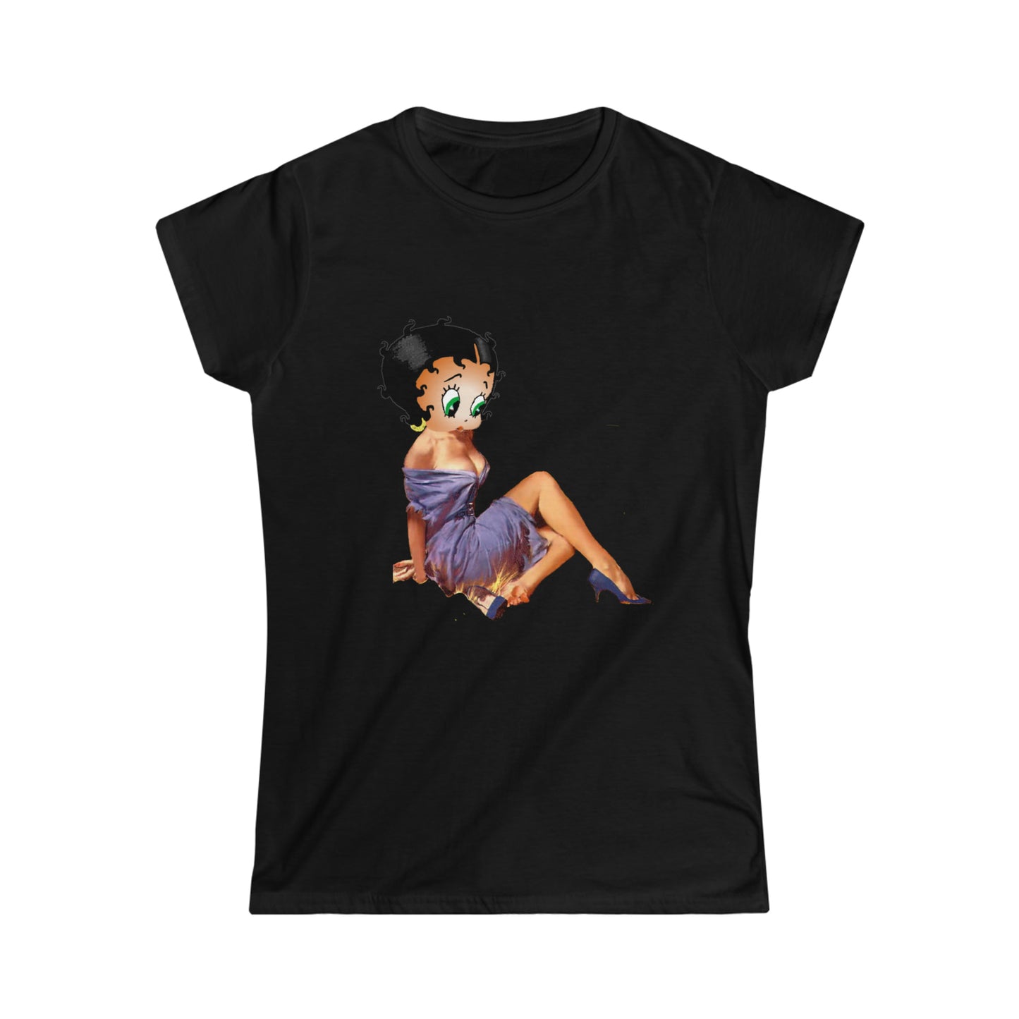 Betty Boop con estampado en la parte delantera y trasera Camiseta Softstyle para mujer