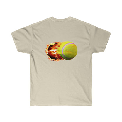 Fire Tennis Ball Camiseta de ultra algodón unisex Estampado en la parte delantera y trasera