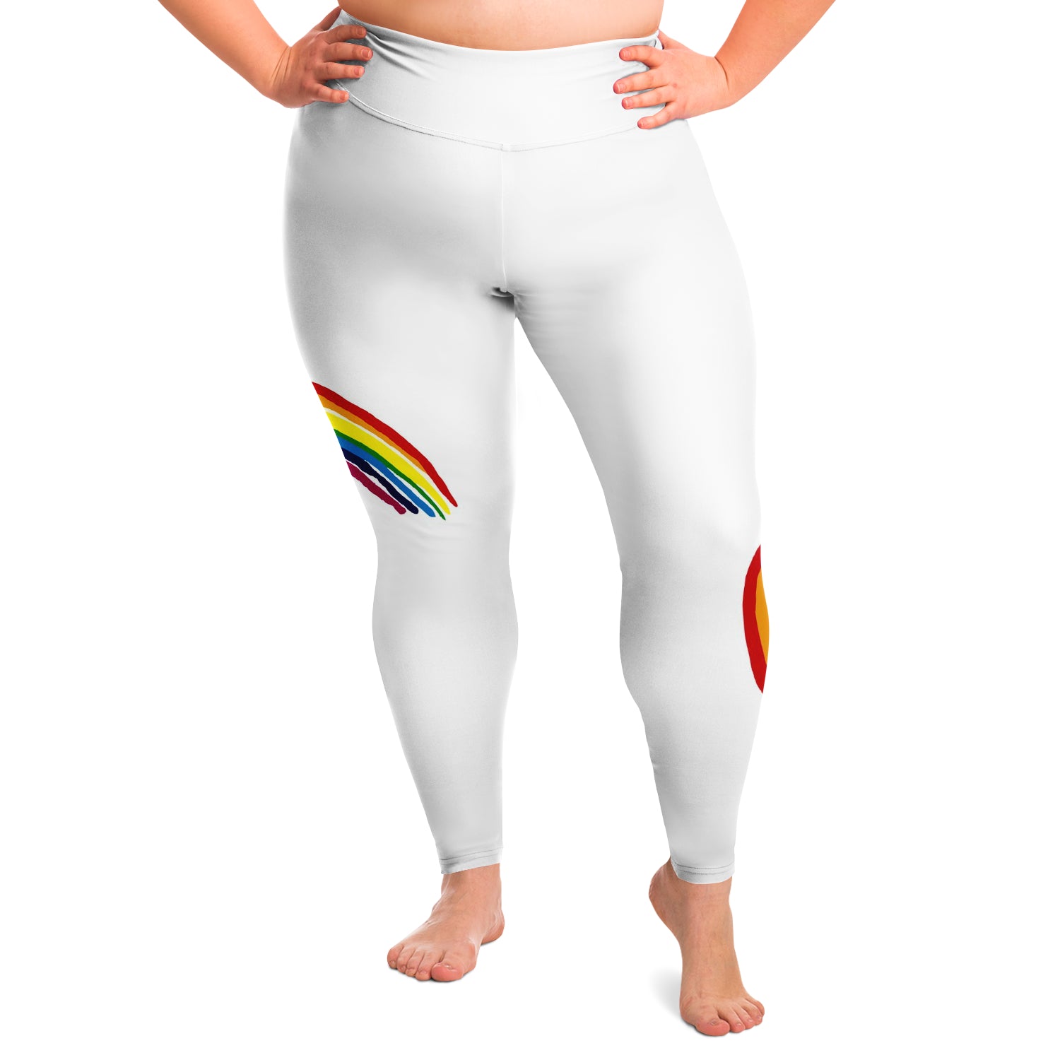 Rainbow Stripe Women's Plus Size Leggings