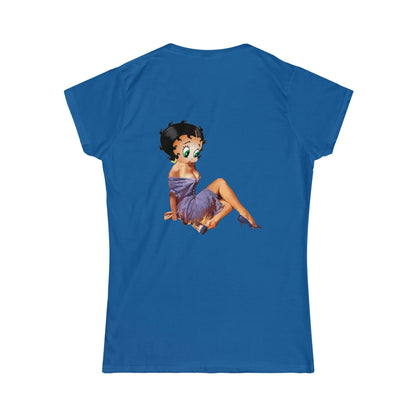 Betty Boop con estampado en la parte delantera y trasera Camiseta Softstyle para mujer