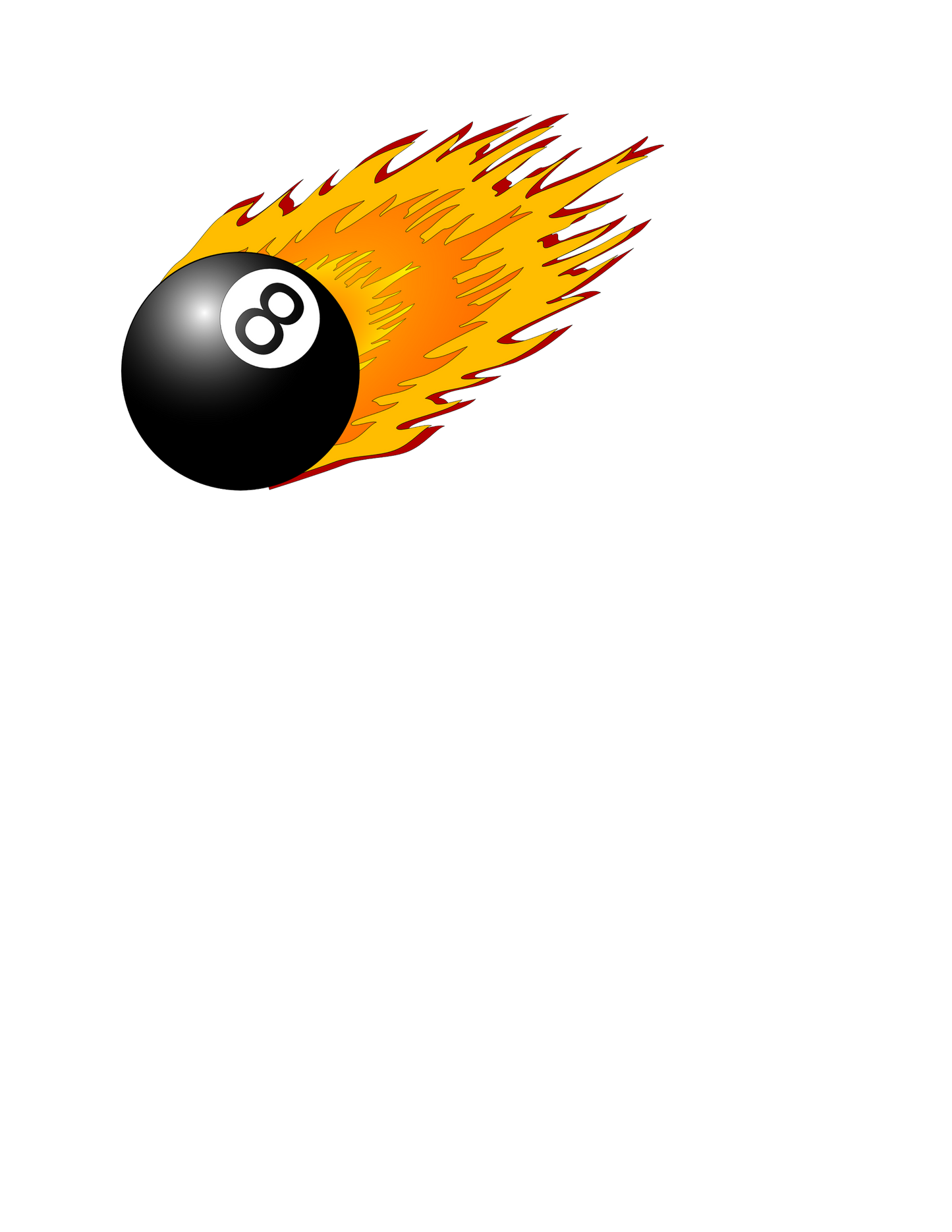 Flaming 8 Ball Two Side Print- Adult Male or Female