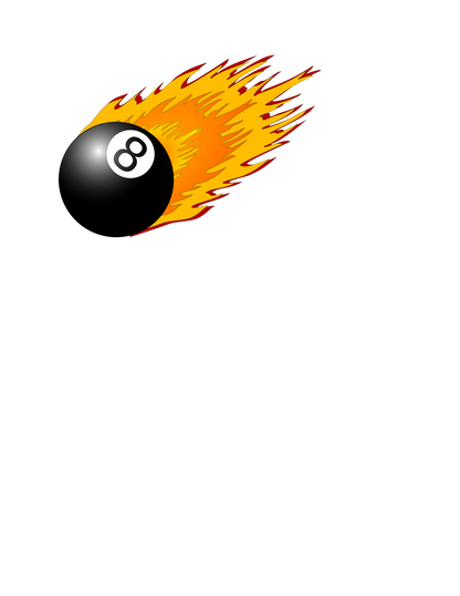 Flaming 8 Ball Two Side Print- Adult Male or Female