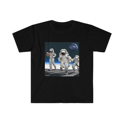 Space Football -One side print Adult Unisex Softstyle T-Shirt