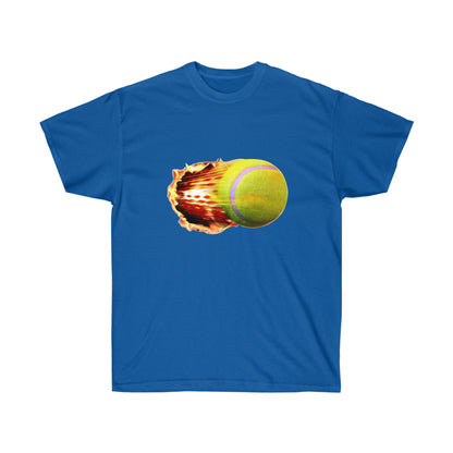 Fire Tennis Ball Unisex Ultra Cotton Tee Front And Back Print-Adult Man or Woman