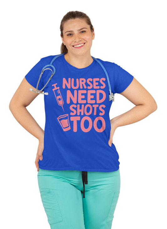 Las enfermeras también necesitan vacunas - Camiseta de manga corta para adulto