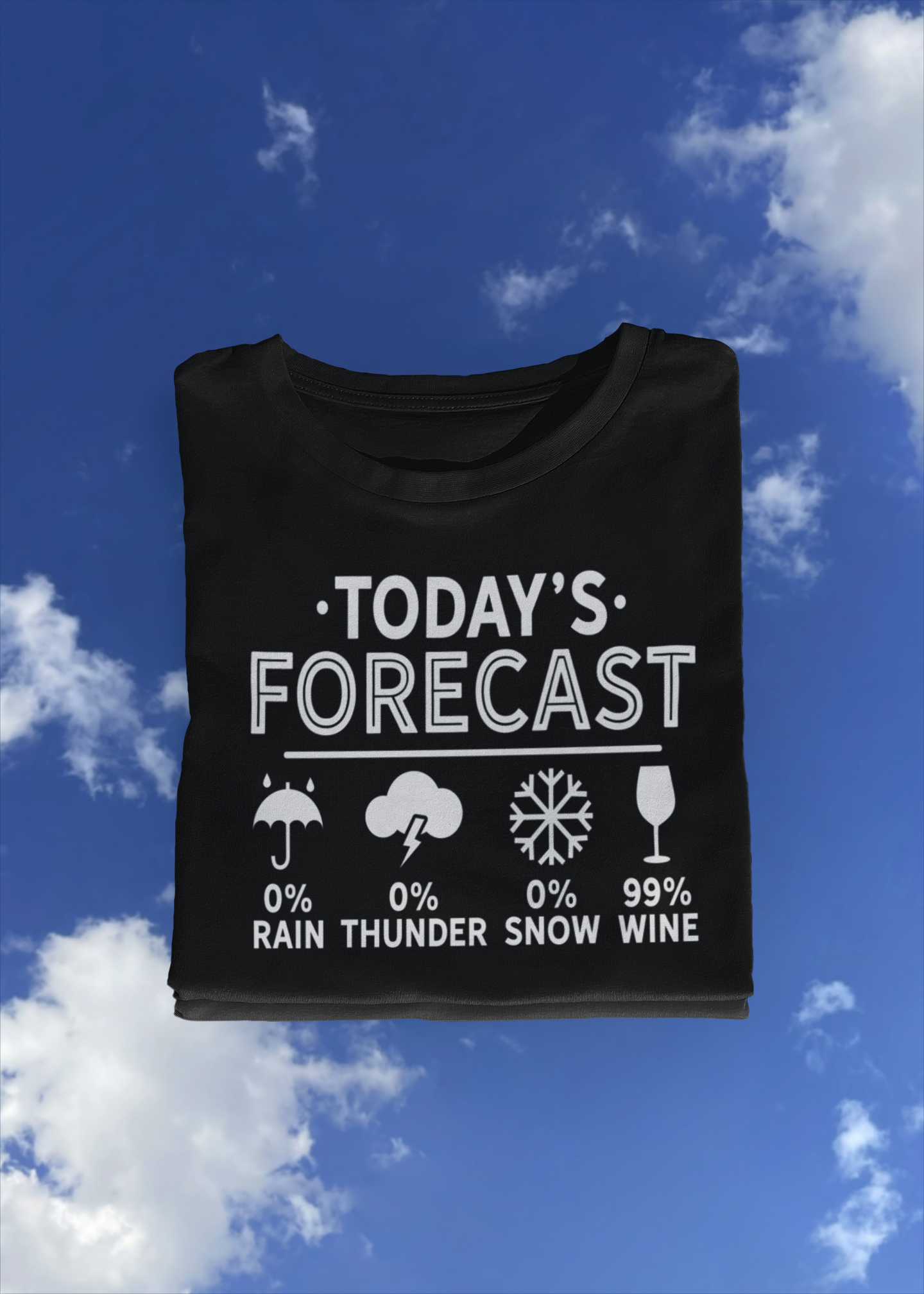 Todays Forecast 99% Wine - Camiseta de manga corta para adulto