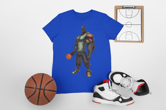 Big Man playing Basketball - Short Sleeve Male Adult T-shirt
