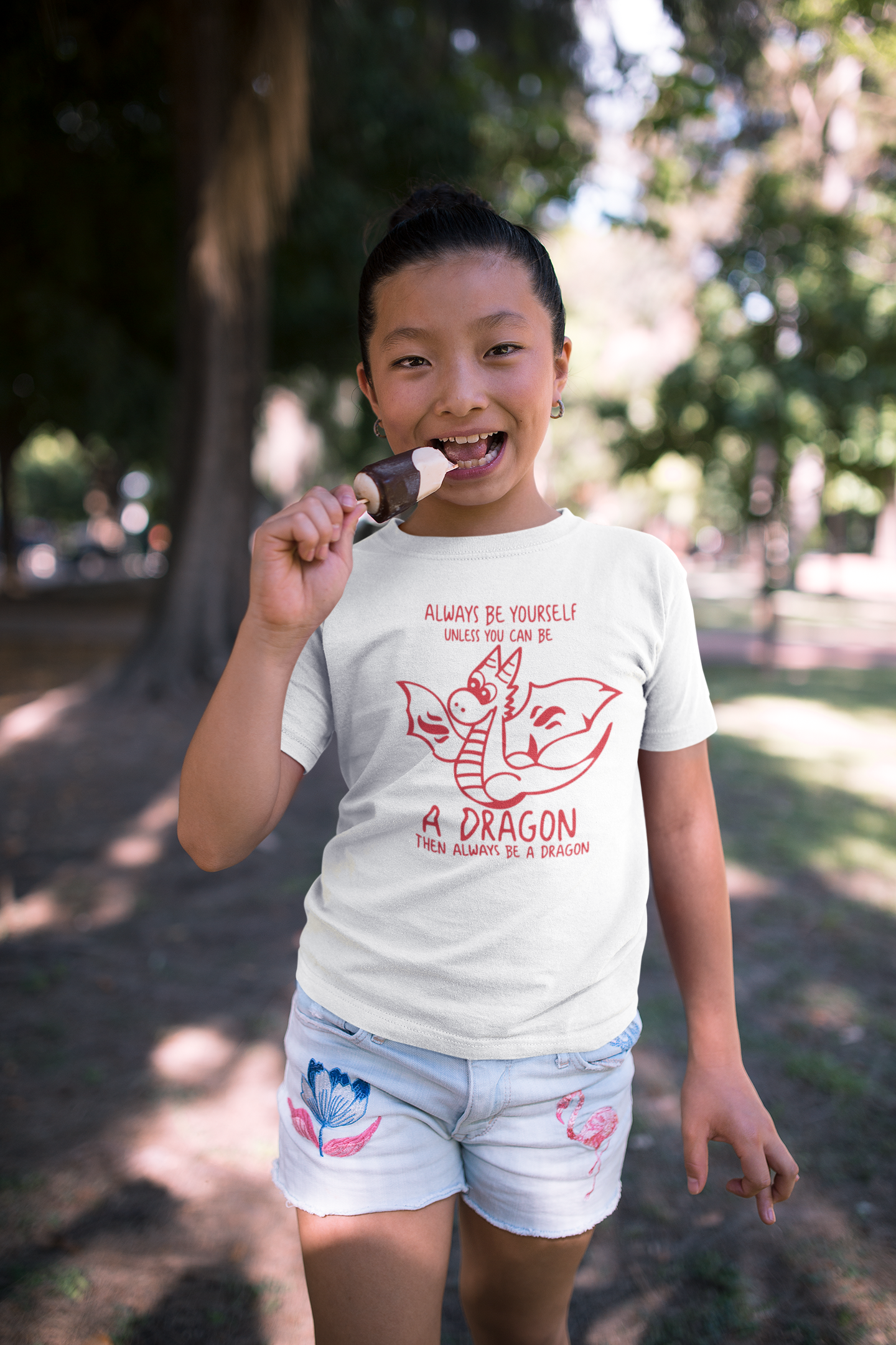 Children ' Always Be Yourself Unless You Can Be A Dragon- Then Always Be A Dragon '  Youth Boy/Girl Short Sleeve T-Shirt